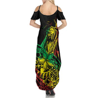 Personalised Reggae Jawaiian Festive Summer Maxi Dress Mix Polynesian