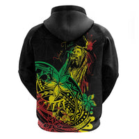 Personalised Reggae Jawaiian Festive Zip Hoodie Mix Polynesian