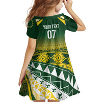 Cook Islands Rugby Custom Family Matching Short Sleeve Bodycon Dress and Hawaiian Shirt Kuki Avaiki - Polynesian Pride