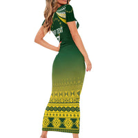 Cook Islands Rugby Custom Family Matching Short Sleeve Bodycon Dress and Hawaiian Shirt Kuki Avaiki - Polynesian Pride