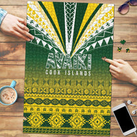 Cook Islands Rugby Puzzle Kuki Avaiki LT7 Yellow Green - Polynesian Pride