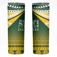 Cook Islands Rugby Skinny Tumbler Kuki Avaiki LT7 Yellow Green - Polynesian Pride