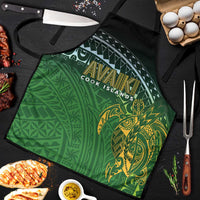 Cook Islands Rugby Kuki Avaiki Apron Tribal Turtle LT7 Dark Green - Polynesian Pride