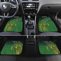Cook Islands Rugby Kuki Avaiki Car Mats Tribal Turtle LT7 Set 4pcs Dark Green - Polynesian Pride