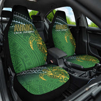 Cook Islands Rugby Kuki Avaiki Car Seat Cover Tribal Turtle LT7 One Size Dark Green - Polynesian Pride