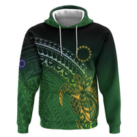 Cook Islands Rugby Kuki Avaiki Hoodie Tribal Turtle LT7 Pullover Hoodie Dark Green - Polynesian Pride