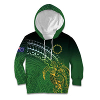 Cook Islands Rugby Kuki Avaiki Kid Hoodie Tribal Turtle LT7 Hoodie Dark Green - Polynesian Pride