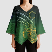 Cook Islands Rugby Kuki Avaiki Kimono Sleeve Blouse Tribal Turtle LT7 - Polynesian Pride
