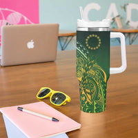 Cook Islands Rugby Kuki Avaiki Tumbler With Handle Tribal Turtle LT7 - Polynesian Pride