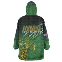 Cook Islands Rugby Kuki Avaiki Wearable Blanket Hoodie Tribal Turtle LT7 - Polynesian Pride
