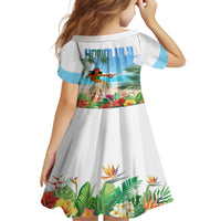 Personalised Hawaii Hula Girl Kid Short Sleeve Dress Honolulu Festival LT7 - Polynesian Pride