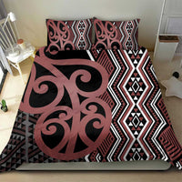 Maori Taniko Patterns Bedding Set Brown Patiki Motifs Mix Whakairo Ngaru