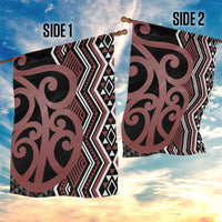 Maori Taniko Patterns Garden Flag Brown Patiki Motifs Mix Whakairo Ngaru