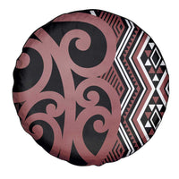 Maori Taniko Patterns Spare Tire Cover Brown Patiki Motifs Mix Whakairo Ngaru