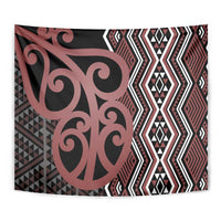 Maori Taniko Patterns Tapestry Brown Patiki Motifs Mix Whakairo Ngaru LT7 - Polynesian Pride
