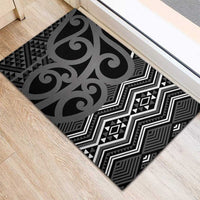 Maori Taniko Patterns Rubber Doormat Black Patiki Motifs Mix Whakairo Ngaru