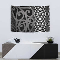 Maori Taniko Patterns Tapestry Black Patiki Motifs Mix Whakairo Ngaru LT7 - Polynesian Pride