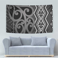 Maori Taniko Patterns Tapestry Black Patiki Motifs Mix Whakairo Ngaru LT7 - Polynesian Pride