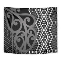 Maori Taniko Patterns Tapestry Black Patiki Motifs Mix Whakairo Ngaru LT7 - Polynesian Pride