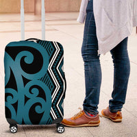 Maori Taniko Patterns Luggage Cover Azure Patiki Motifs Mix Whakairo Ngaru