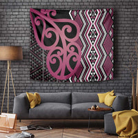 Maori Taniko Patterns Tapestry Pink Patiki Motifs Mix Whakairo Ngaru LT7 Pink - Polynesian Pride