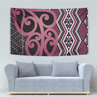 Maori Taniko Patterns Tapestry Pink Patiki Motifs Mix Whakairo Ngaru LT7 - Polynesian Pride