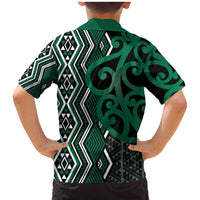 Maori Taniko Patterns Family Matching Mermaid Dress and Hawaiian Shirt Pounamu Patiki Motifs Mix Whakairo Ngaru
