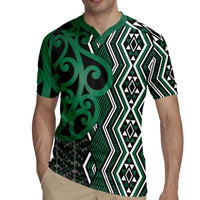 Maori Taniko Patterns Rugby Jersey Pounamu Patiki Motifs Mix Whakairo Ngaru