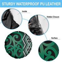 Maori Taniko Patterns Spare Tire Cover Pounamu Patiki Motifs Mix Whakairo Ngaru