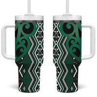 Maori Taniko Patterns Tumbler With Handle Pounamu Patiki Motifs Mix Whakairo Ngaru