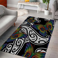 Aotearoa Takatapui Pride Area Rug Rainbow Butterfly - Free To Love