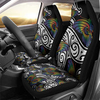 Aotearoa Takatapui Pride Car Seat Cover Rainbow Butterfly - Free To Love