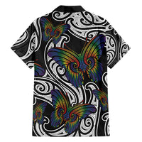 Aotearoa Takatapui Pride Family Matching Summer Maxi Dress and Hawaiian Shirt Rainbow Butterfly - Free To Love