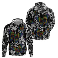 Aotearoa Takatapui Pride Hoodie Rainbow Butterfly - Free To Love