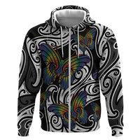 Aotearoa Takatapui Pride Hoodie Rainbow Butterfly - Free To Love
