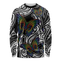 Aotearoa Takatapui Pride Long Sleeve Shirt Rainbow Butterfly - Free To Love