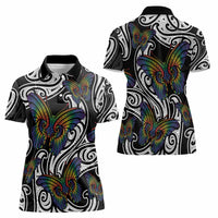Aotearoa Takatapui Pride Women Polo Shirt Rainbow Butterfly - Free To Love