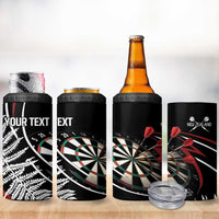 New Zealand Darts Personalised 4 in 1 Can Cooler Tumbler Silver Fern Dynamic