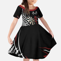 New Zealand Darts Personalised Family Matching Off The Shoulder Long Sleeve Dress and Hawaiian Shirt Silver Fern Dynamic