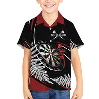 New Zealand Darts Personalised Kid Hawaiian Shirt Silver Fern Dynamic