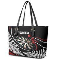 New Zealand Darts Personalised Leather Tote Bag Silver Fern Dynamic