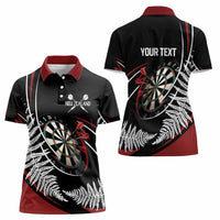 New Zealand Darts Personalised Women Polo Shirt Silver Fern Dynamic
