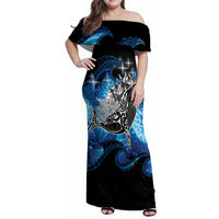 Maori Matariki Te Araroa Paikea Starry Family Matching Off Shoulder Maxi Dress and Hawaiian Shirt Tangaroa Whakatauki