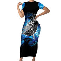 Maori Matariki Te Araroa Paikea Starry Family Matching Short Sleeve Bodycon Dress and Hawaiian Shirt Tangaroa Whakatauki