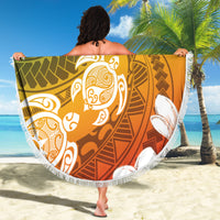 Kanaka Maoli Hawaii Flag Day Beach Blanket Vibrant Frangipani