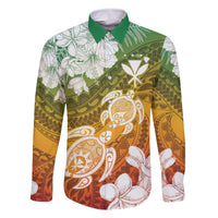 Kanaka Maoli Hawaii Flag Day Family Matching Mermaid Dress and Hawaiian Shirt Vibrant Frangipani