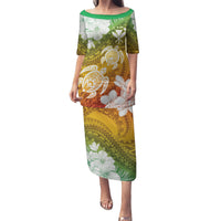 Kanaka Maoli Hawaii Flag Day Puletasi Vibrant Frangipani LT7 Long Dress Colorful - Polynesian Pride