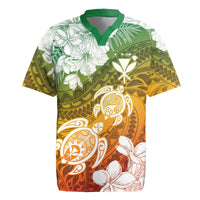Kanaka Maoli Hawaii Flag Day Rugby Jersey Vibrant Frangipani LT7 Colorful - Polynesian Pride