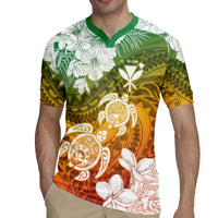 Kanaka Maoli Hawaii Flag Day Rugby Jersey Vibrant Frangipani LT7 - Polynesian Pride