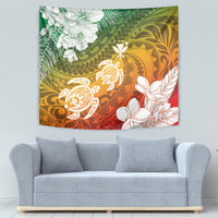 Kanaka Maoli Hawaii Flag Day Tapestry Vibrant Frangipani